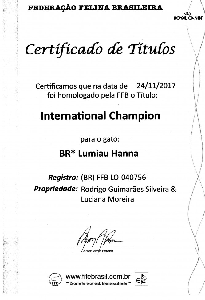 Hanna international champion 24-11-2017